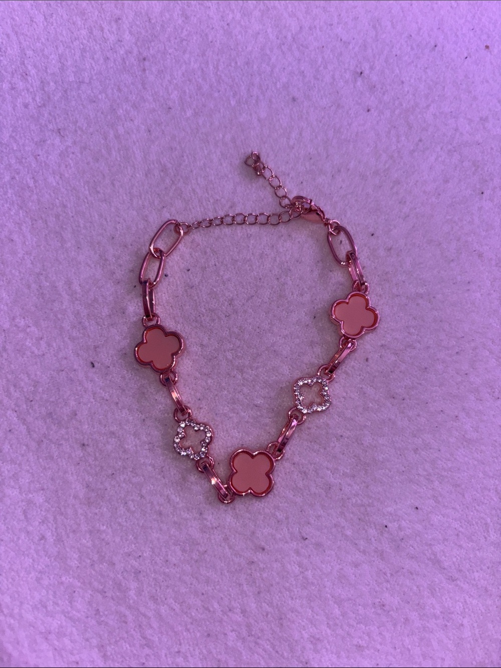 Rose Gold Clover Link Bracelet - Women's Jewelry